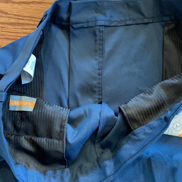 NWT MENS TOTAL ECLIPSE SAVANE MICROFIBER FLAT FRONT SHORTS. 38w navy blue - Picture 6 of 9